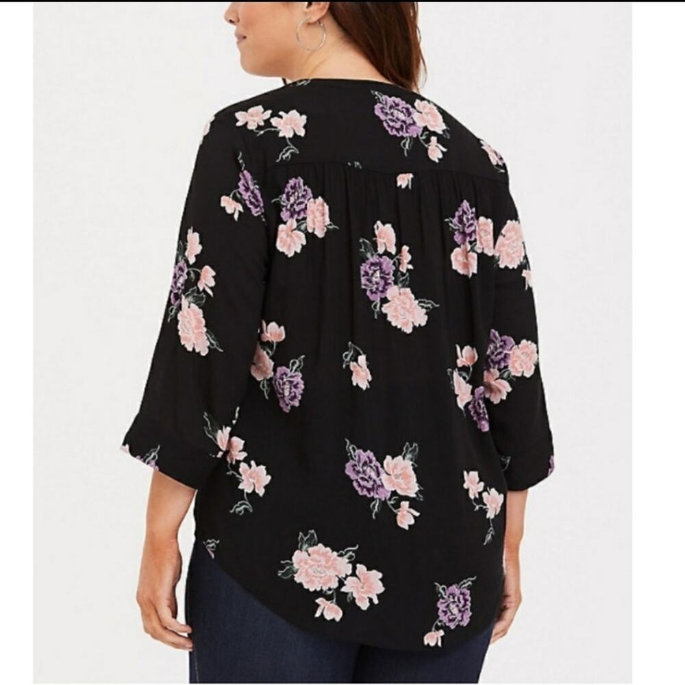 Torrid Harper Floral Bunches Challis Blouse 00/10 - Picture 2 of 8
